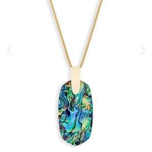 Inez Gold Long Pendant Necklace In Abalone Shell